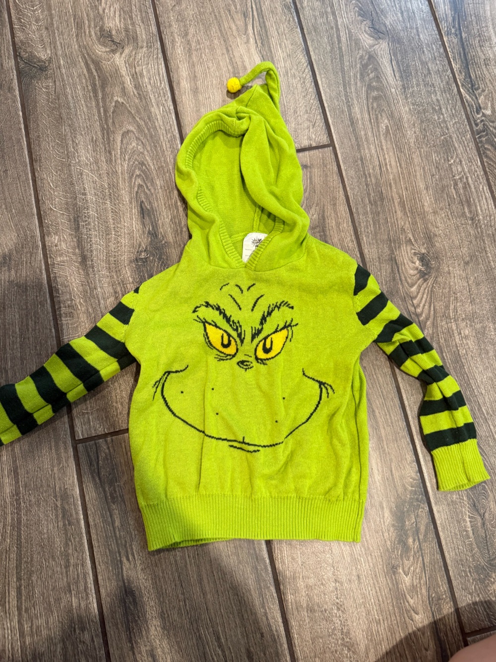 Grinch Lime Green & Black Hooded Kids Sweater